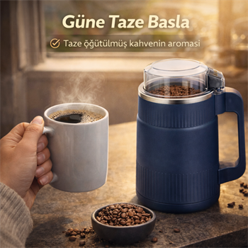 Polham Süper Güçlü Motor 500 ml Paslanmaz Çelik 8 Bıçaklı Kompakt Baharat, Bakliyat ve Kahve Öğütücü