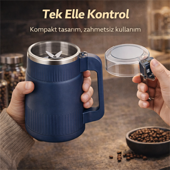 Polham Süper Güçlü Motor 500 ml Paslanmaz Çelik 8 Bıçaklı Kompakt Baharat, Bakliyat ve Kahve Öğütücü
