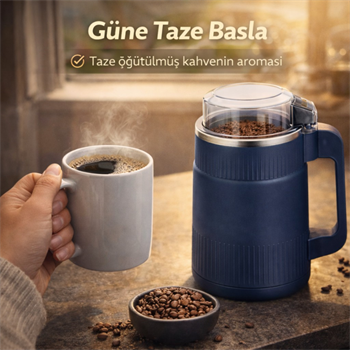 Polham Süper Güçlü Motor 500 ml Paslanmaz Çelik 8 Bıçaklı Kompakt Baharat, Bakliyat ve Kahve Öğütücü