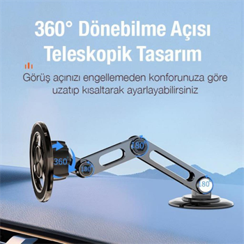 Polham Süper Manyetik Pro Magsafeli Manyetik Araç İçi Telefon Tutucu, Nano Yapışkanlı Torpido Üstü Telefon Tutucu