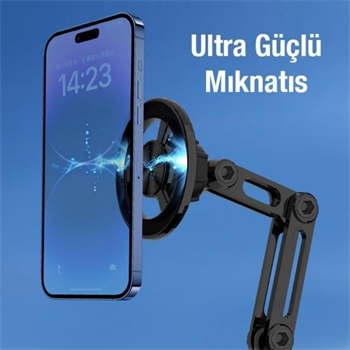 Polham Süper Manyetik Pro Magsafeli Manyetik Araç İçi Telefon Tutucu, Nano Yapışkanlı Torpido Üstü Telefon Tutucu