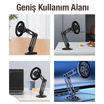 Polham Süper Manyetik Pro Magsafeli Manyetik Araç İçi Telefon Tutucu, Nano Yapışkanlı Torpido Üstü Telefon Tutucu