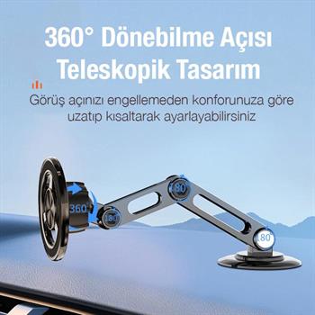 Polham Süper Manyetik Pro Magsafeli Manyetik Araç İçi Telefon Tutucu, Nano Yapışkanlı Torpido Üstü Telefon Tutucu
