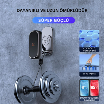 Polham Süper Mıknatıslı Araç İçi Telefon Tutucu, Mutfak Duvarı, Masa Üstü Telefon Tutucu Döner Başlıklı