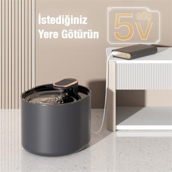 Polham LED Işıklı Süper Sessiz Otomatik Akıllı 3lt Kedi Su Pınarı Kedi Su Sepili Kabı Kedi ve Köpekler İçin Su Pınarı 