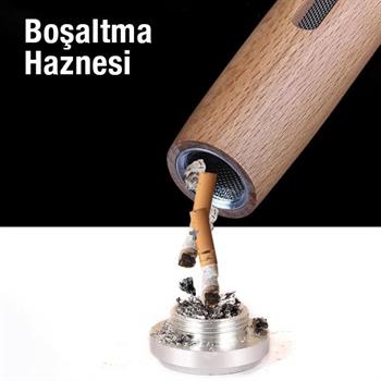 Polham Taşınabilir Sigara Küllüğü Araç Küllük Araç İçi Mini Sigara Tutucu Ahşap Kül Tablası