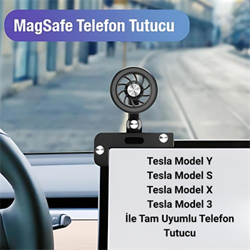 Polham Tesla Model Y, Model S, Model X, Model 3 Ekranı İle Uyumlu Manyetik Telefon Tutucu, Titremez Sarsılmaz