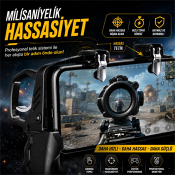 Polham Tetikli Telefon Oyun Kolu, PUBG Free Fire Call of Duty İçin Ergonomik Oyun Kontrol Aparatı, 4.7-6.7 İnç Telefon Uyumlu