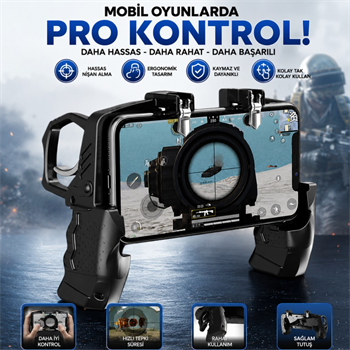 Polham Tetikli Telefon Oyun Kolu, PUBG Free Fire Call of Duty İçin Ergonomik Oyun Kontrol Aparatı, 4.7-6.7 İnç Telefon Uyumlu