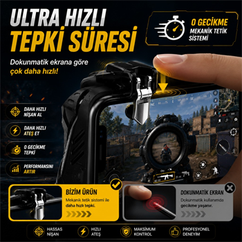 Polham Tetikli Telefon Oyun Kolu, PUBG Free Fire Call of Duty İçin Ergonomik Oyun Kontrol Aparatı, 4.7-6.7 İnç Telefon Uyumlu