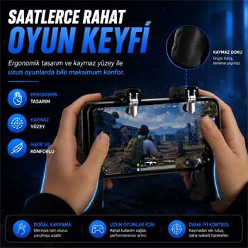 Polham Tetikli Telefon Oyun Kolu, PUBG Free Fire Call of Duty İçin Ergonomik Oyun Kontrol Aparatı, 4.7-6.7 İnç Telefon Uyumlu