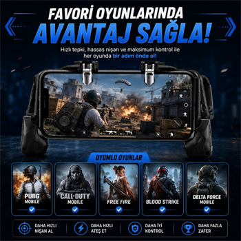 Polham Tetikli Telefon Oyun Kolu, PUBG Free Fire Call of Duty İçin Ergonomik Oyun Kontrol Aparatı, 4.7-6.7 İnç Telefon Uyumlu