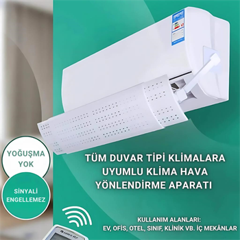 Polham Tüm Duvar Tipi Klimalara Uyumlu Hava Yönlendirme Aparatı, Yön Ayarlı Delikli Klima Siperik