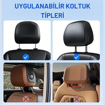 Polham Ultra Konforlu Araç İçi Ön ve Arka Koltuklara Uyumlu Yastık, Ergonumik Katlanabilir Araç Koltuk Yastığı