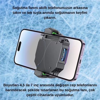 Polham Universal Işıklı Radyatörlü SüperCool Oyuncular için Telefon Soğutma Fanı, Kompakt Soğutucu