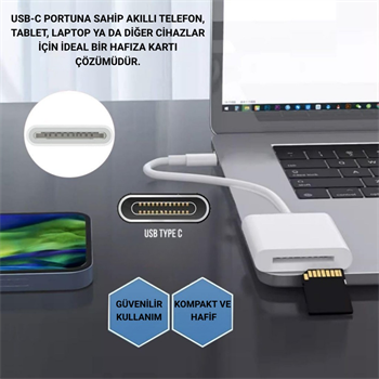 Polham USB-C To SD / Hafıza Kart Okuyucu | Tak & Çalıştır Kamera Kart Dönüştürücü, Telefon, Tablet PC Uyumlu