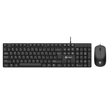 Polham USB Kablolu Sessiz Ofis Ev Tipi Klavye Mouse Seti, Bilek Destekli, Tak Çalıştır Klavye Mouse