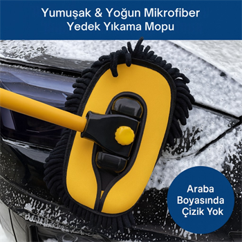 Polham ve LS-426 Uyumlu Yedek Araç Yıkama Mopu, Oto Temizleme Fırçası Yedek Mop, Çizmez, Süper Emici, Kolay Tak-Çıkar