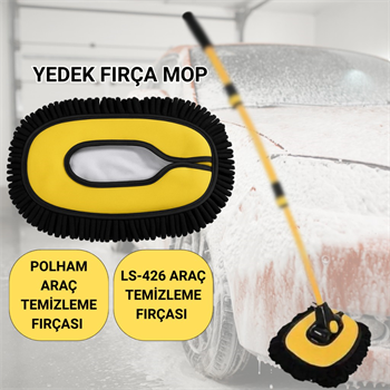 Polham ve LS-426 Uyumlu Yedek Araç Yıkama Mopu, Oto Temizleme Fırçası Yedek Mop, Çizmez, Süper Emici, Kolay Tak-Çıkar