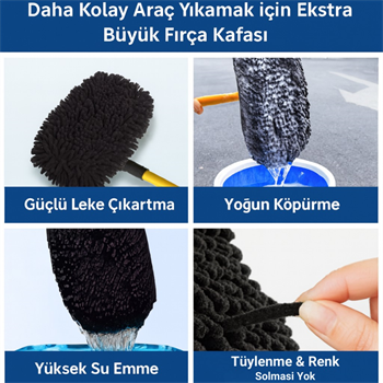 Polham ve LS-426 Uyumlu Yedek Araç Yıkama Mopu, Oto Temizleme Fırçası Yedek Mop, Çizmez, Süper Emici, Kolay Tak-Çıkar