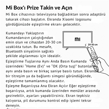 Polham Xiaomi Mi Box S 4K Android TV Uyumlu Bluetooth Kumanda, Netflix Tuşlu Mi Box S 4K Kumanda