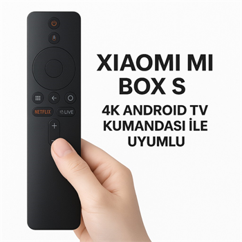 Polham Xiaomi Mi Box S 4K Android TV Uyumlu Bluetooth Kumanda, Netflix Tuşlu Mi Box S 4K Kumanda