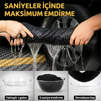 Polham XL 60X90CM 1200GSM Süper Su Emici Özellikli Mikrofiber Araç Kurulama Havlusu, Çizik ve İz Bırakmaz Bez