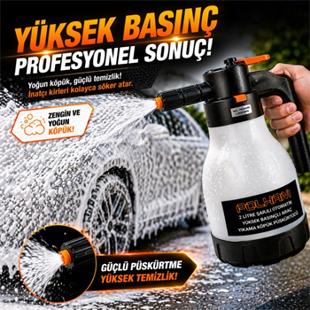 Polham Yeni Nesil 2 Litre Şarjlı Otomatik Basınçlı Araç Yıkama Köpük Püskürtücü, Araç, Jant, Bahçe Yıkama Pompası