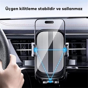 Polham Yuvarlak Havalandırma Uyumlu Araç İçi Telefon Tutucu, Sarsılmaz, Titremez, Mercedes, Audi Uym