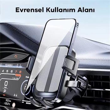 Polham Yuvarlak Havalandırma Uyumlu Araç İçi Telefon Tutucu, Sarsılmaz, Titremez, Mercedes, Audi Uym