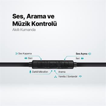 Ttec Hd Mikrofonlu Ergonomik Kulakiçi Kablolu Type-c Kulaklık, Kumanda Kontrollü Stereo Sesli Kulaklık