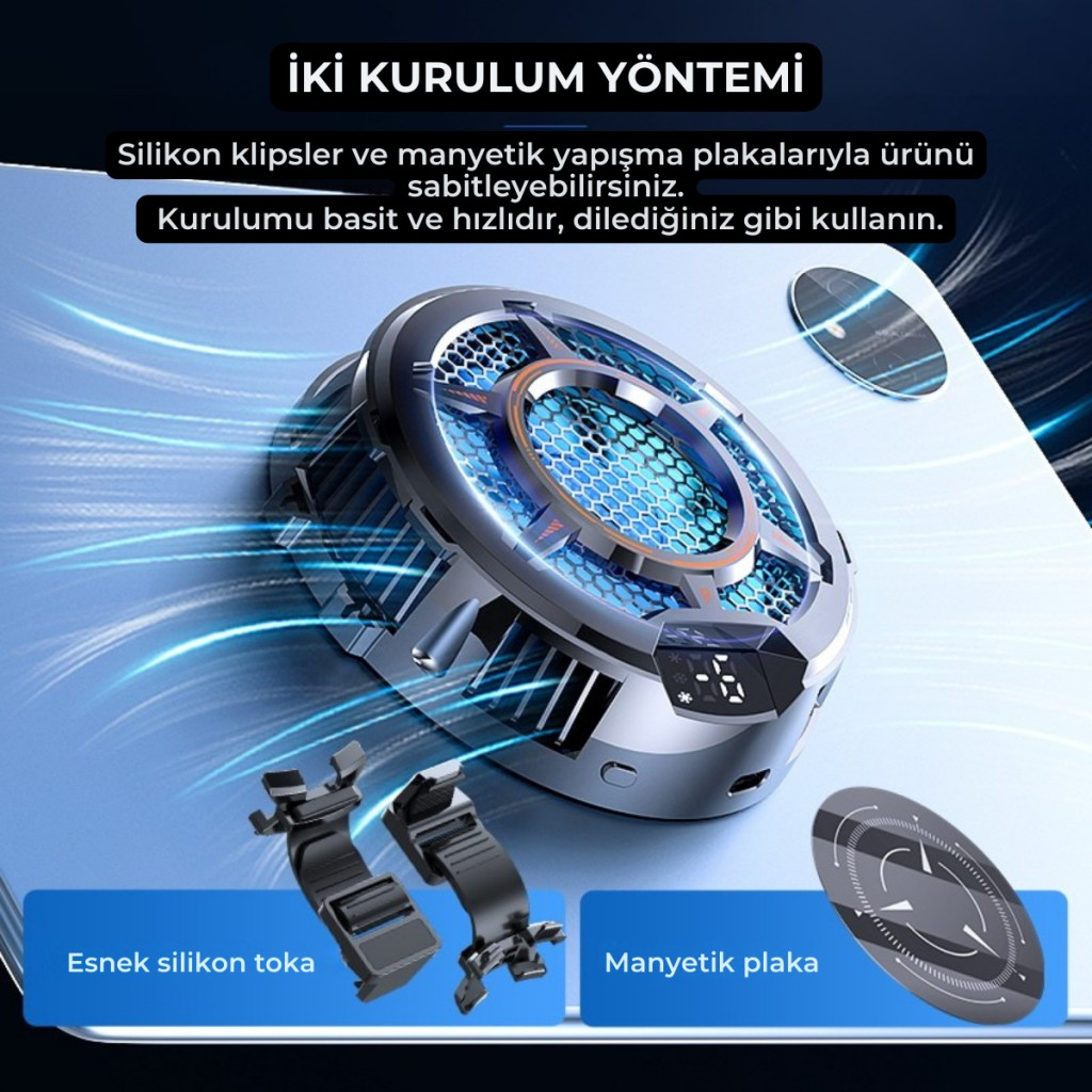 Polham Instruments Polham 4800RPM 30W Yüksek Güçlü Telefon ve Tablet Soğutucu Fan – Sessiz ...