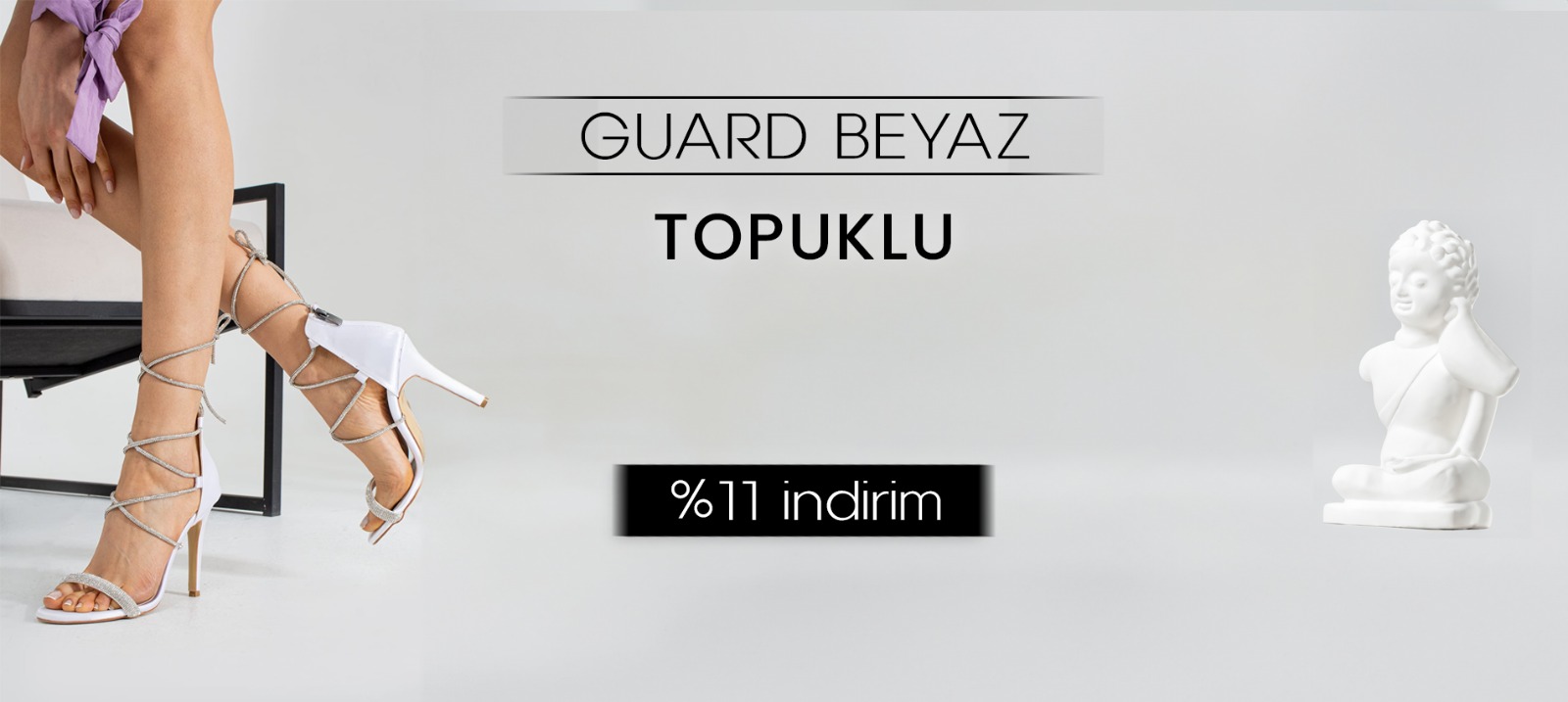guard beyaz topuklu ayakkabı