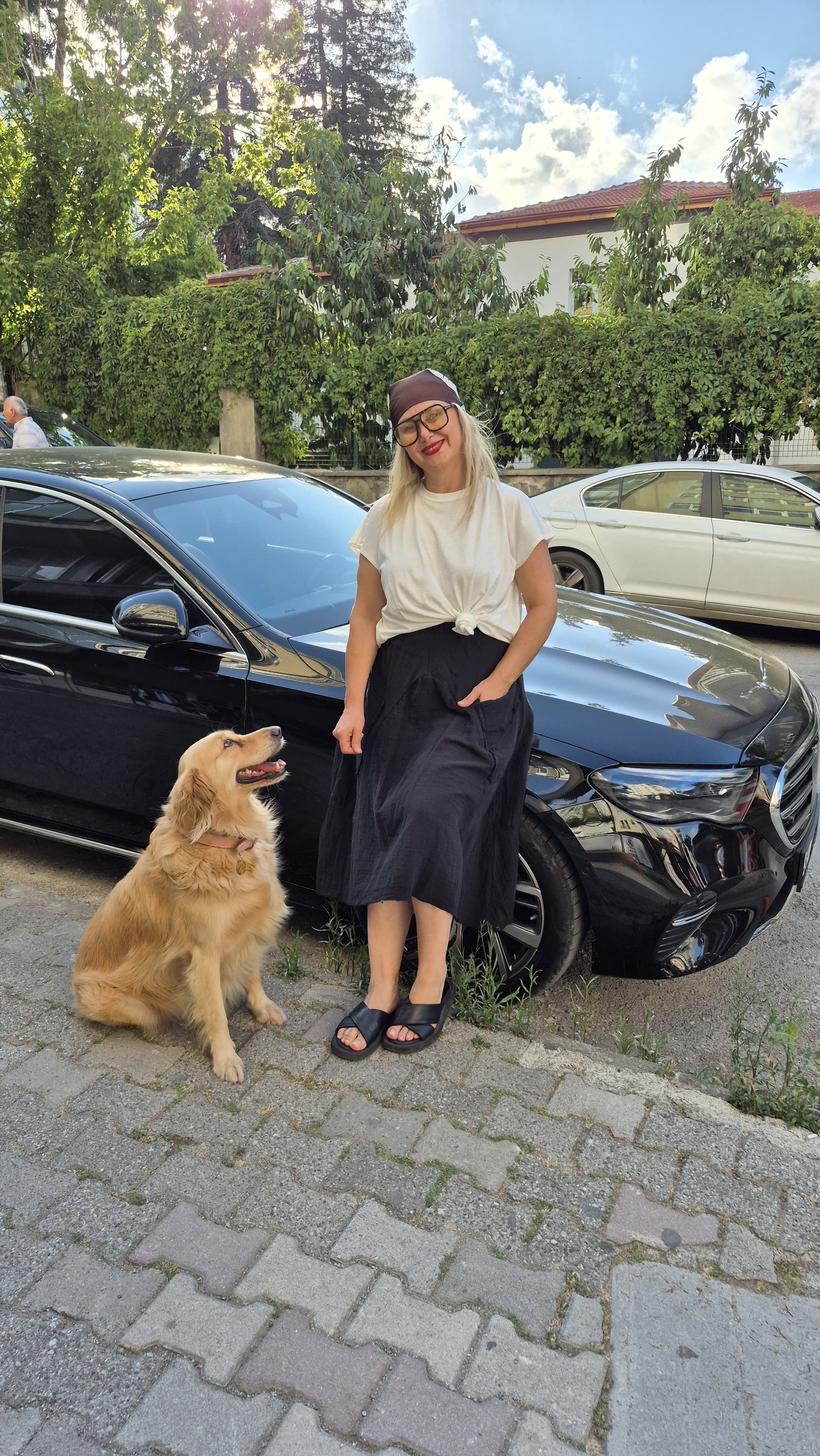 Bohem Müslin Kumaş Siyah Midi Etek