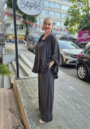 Tasarım Tensel Kot Takim Kahve