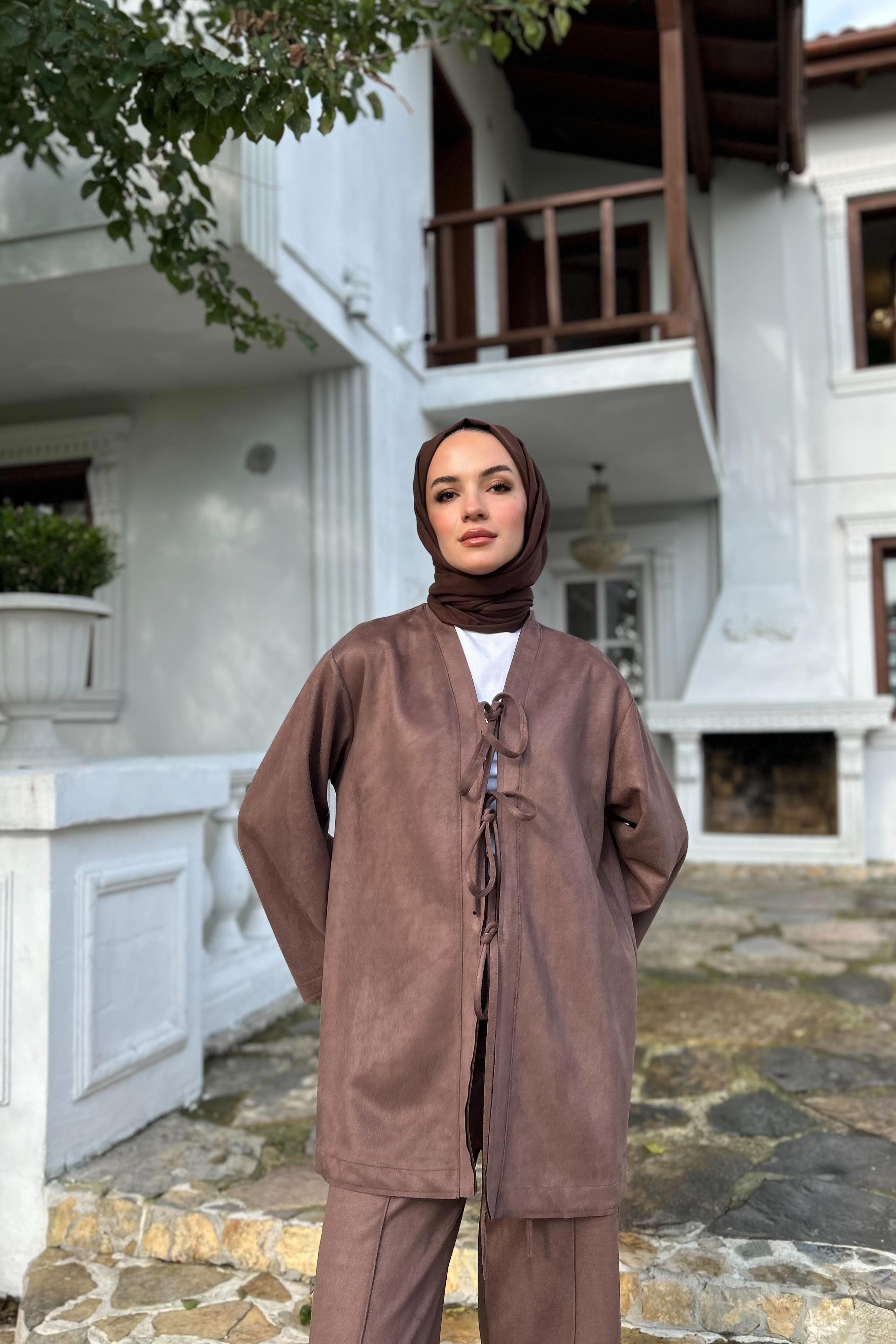 Bağlamalı Süet Takım - KAHVE Bağlamalı Süet Takım - KAHVE