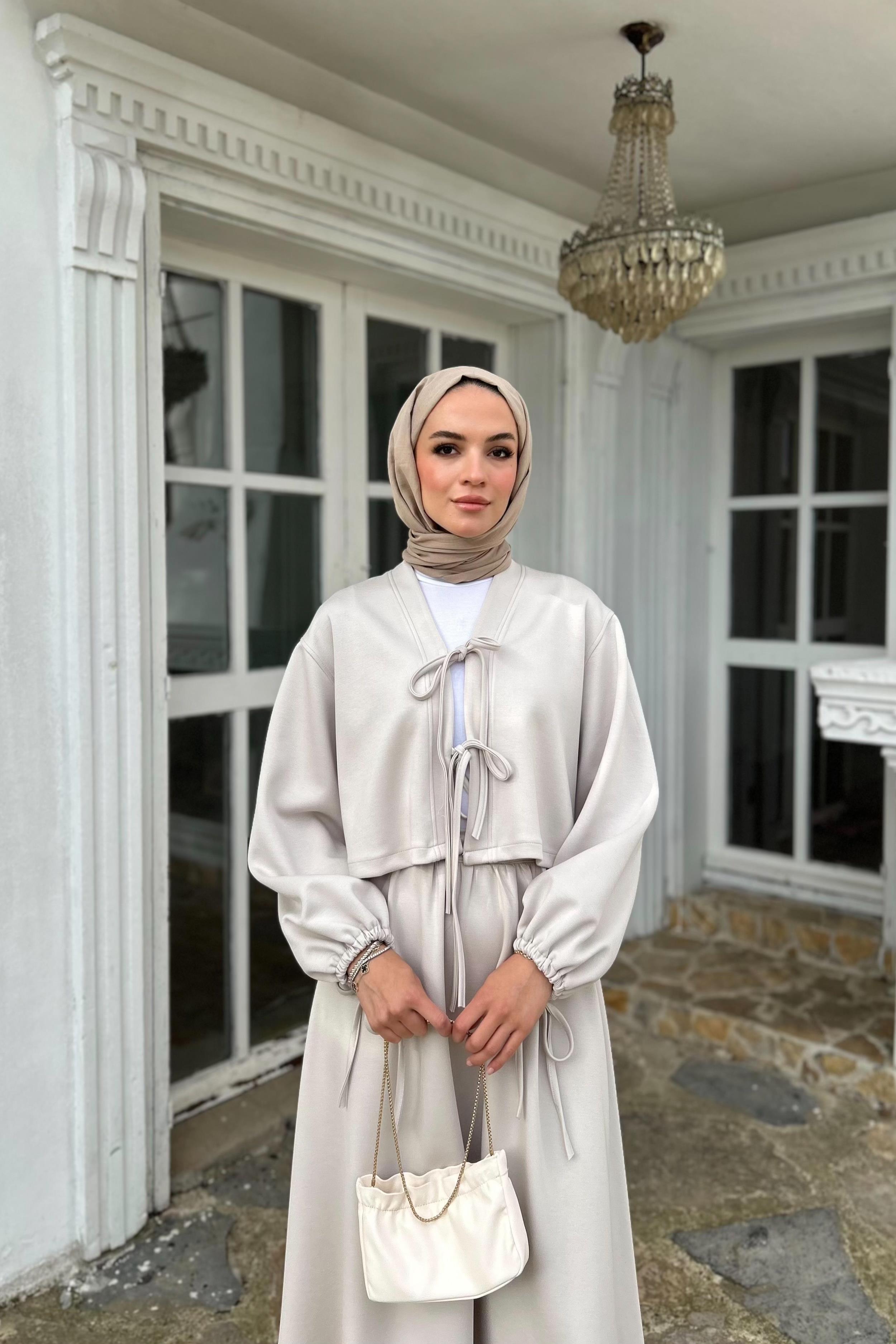 Önden Bağlama Detaylı Etekli Takım - TAŞ Önden Bağlama Detaylı Etekli Takım - TAŞ