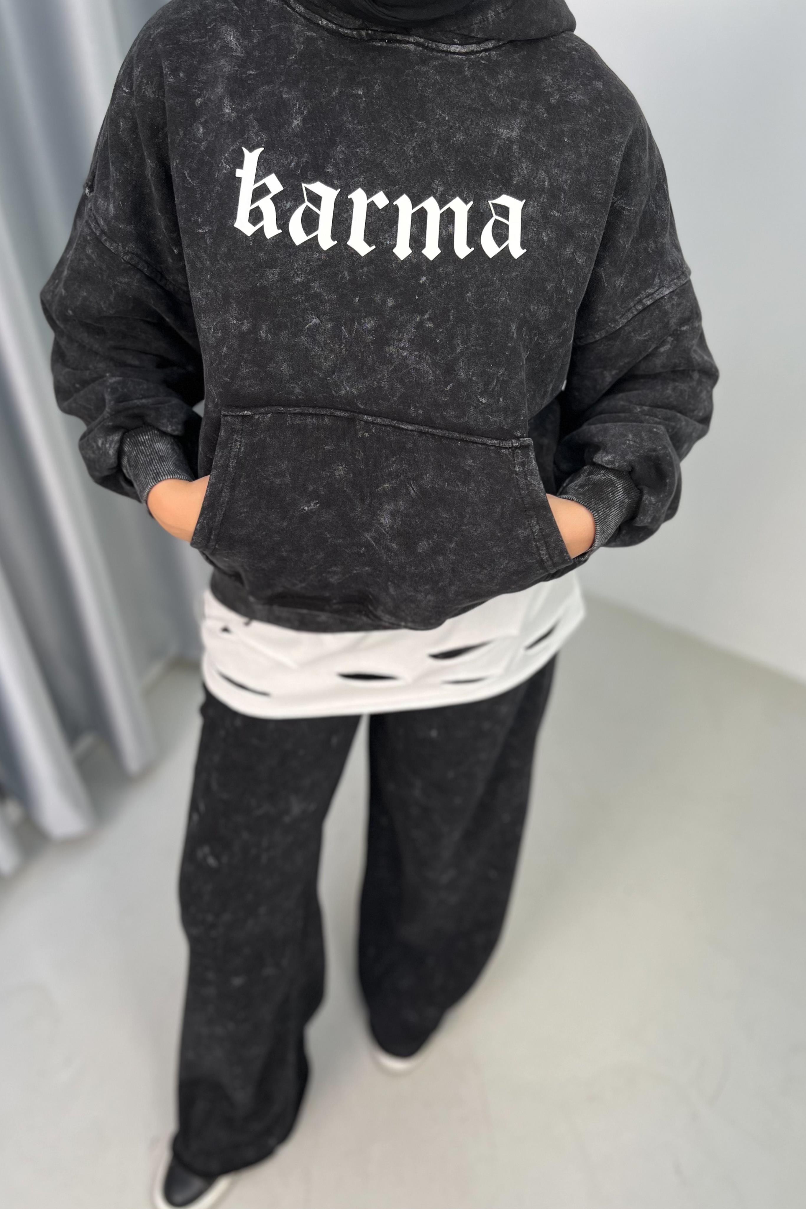 Kapüşonlu Karma Spor Takım - SİYAH Kapüşonlu Karma Spor Takım - SİYAH