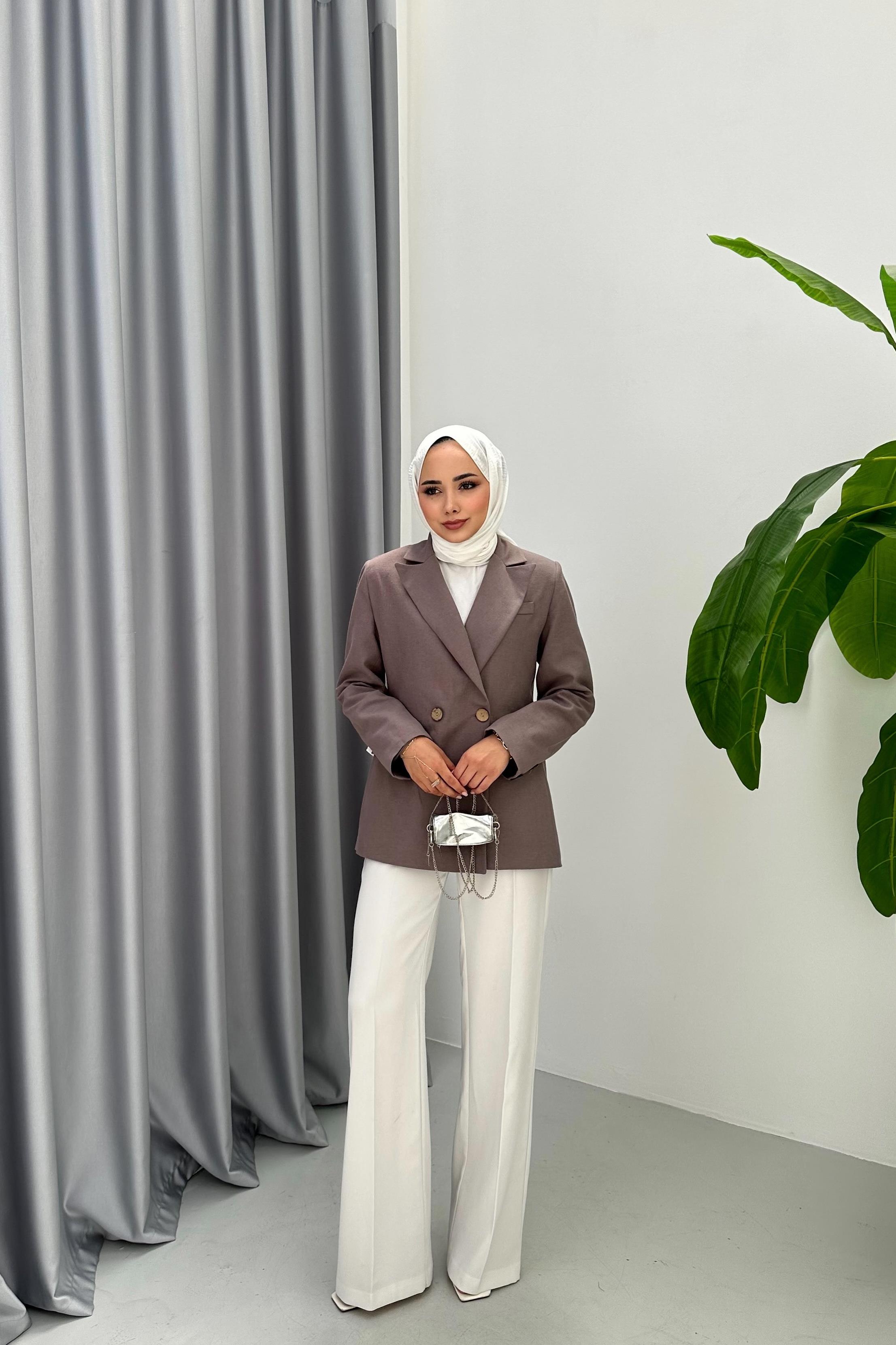 KETEN BLAZER CEKET - ANTRASİT KETEN BLAZER CEKET - ANTRASİT