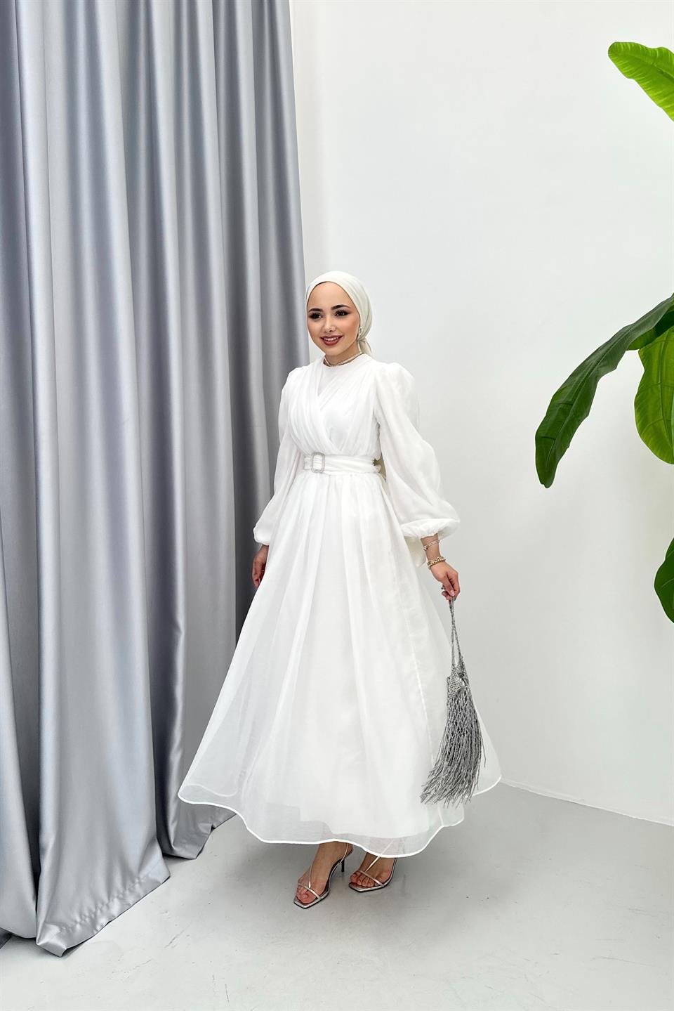 ORGANZA DRESS - WHITE 