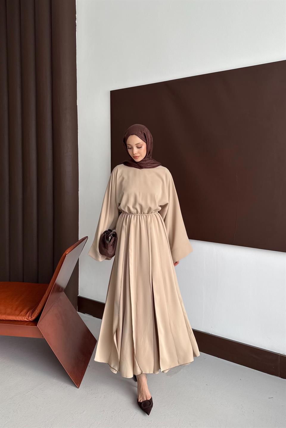 Aller Elastic Waist Dress - Stone