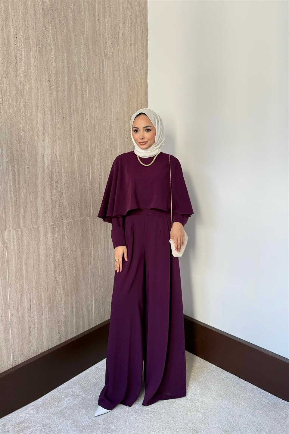 Aller Parçalı Pantolonlu Takım - Mürdüm