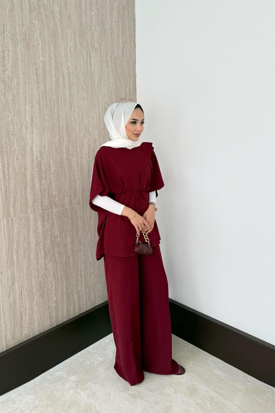 Apoletli Pantolonlu Takım - Bordo