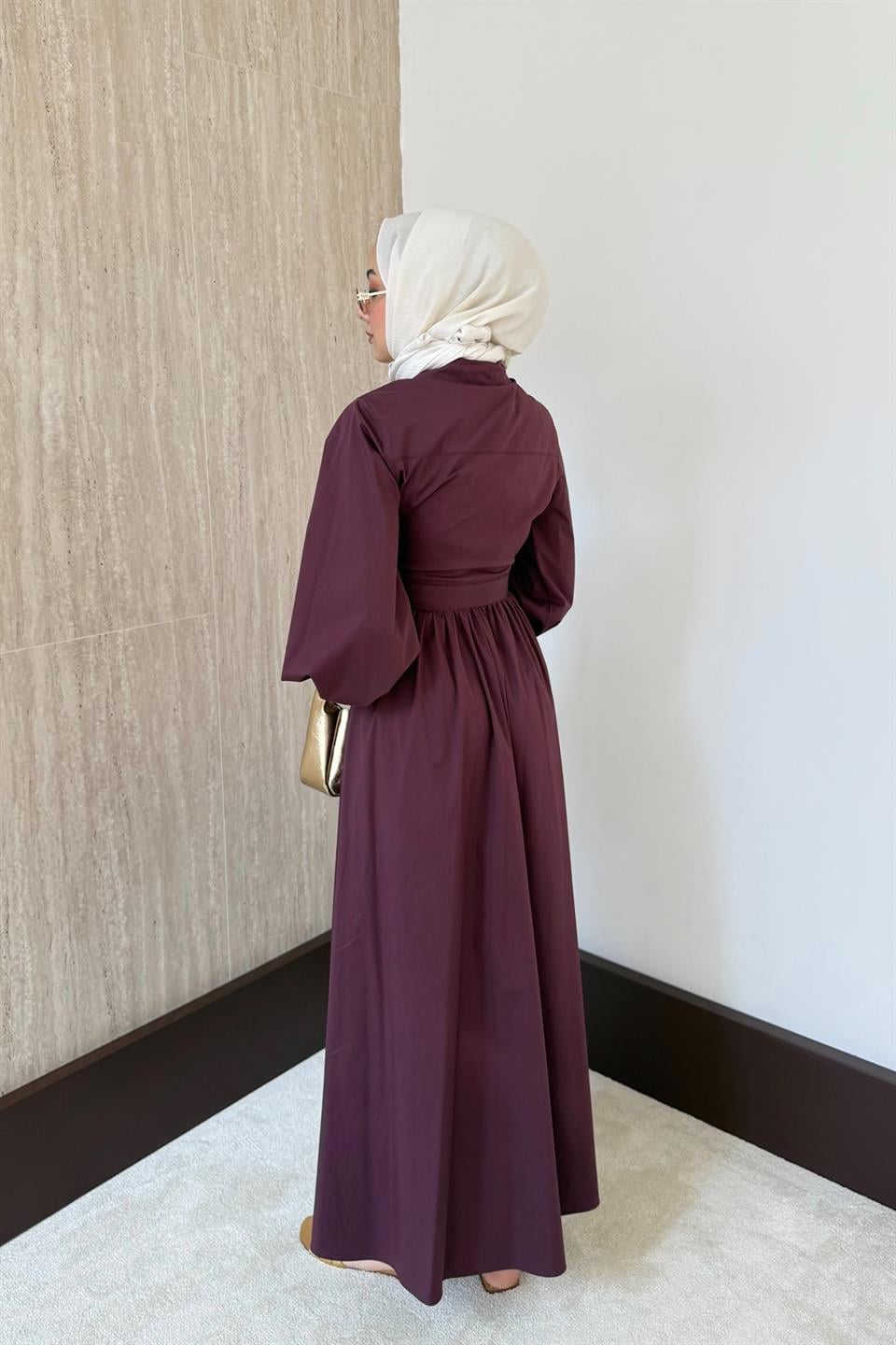 Bağlamalı Poplin Etekli Takım - Bordo