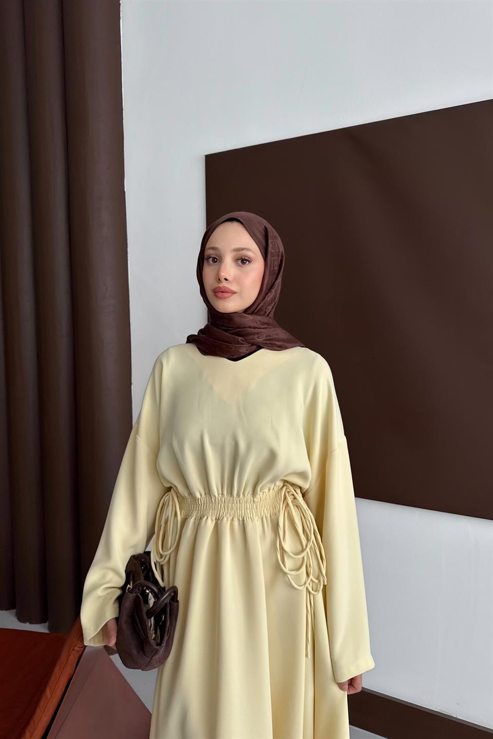 Elastic Waist Dress - Yellow