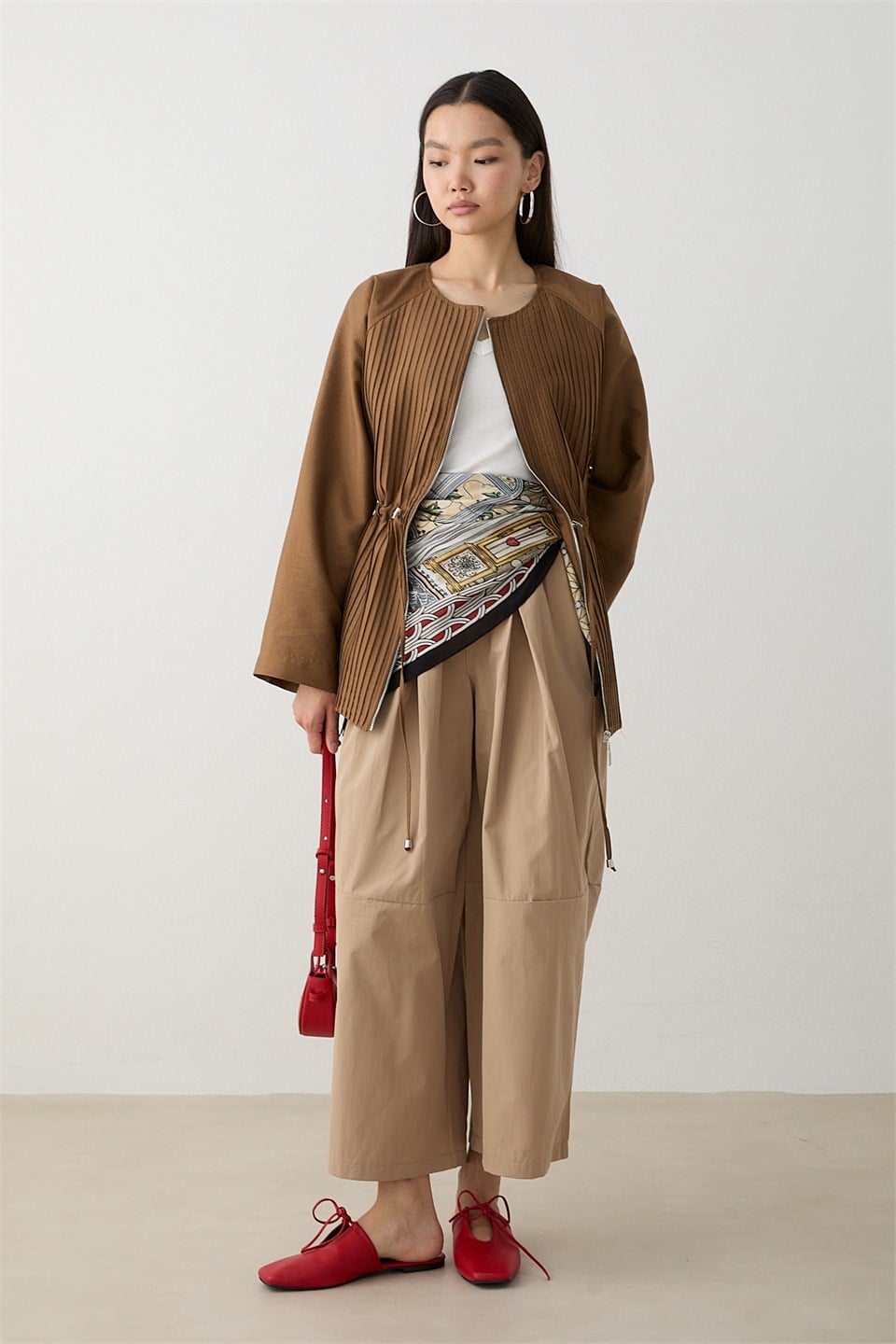 Beli Lastikli Paraşüt Pantolon - Camel