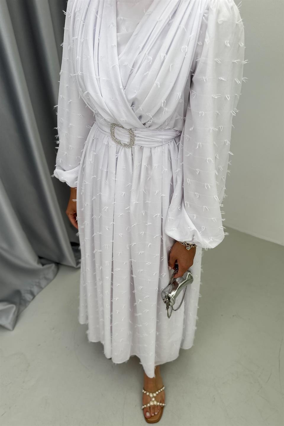 CHIFFON DRESS - WHITE