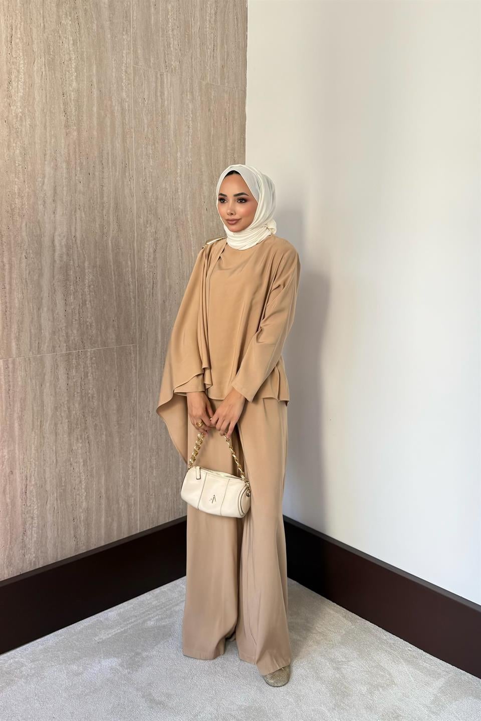 Bloom Modal Pantolonlu Takım - Camel