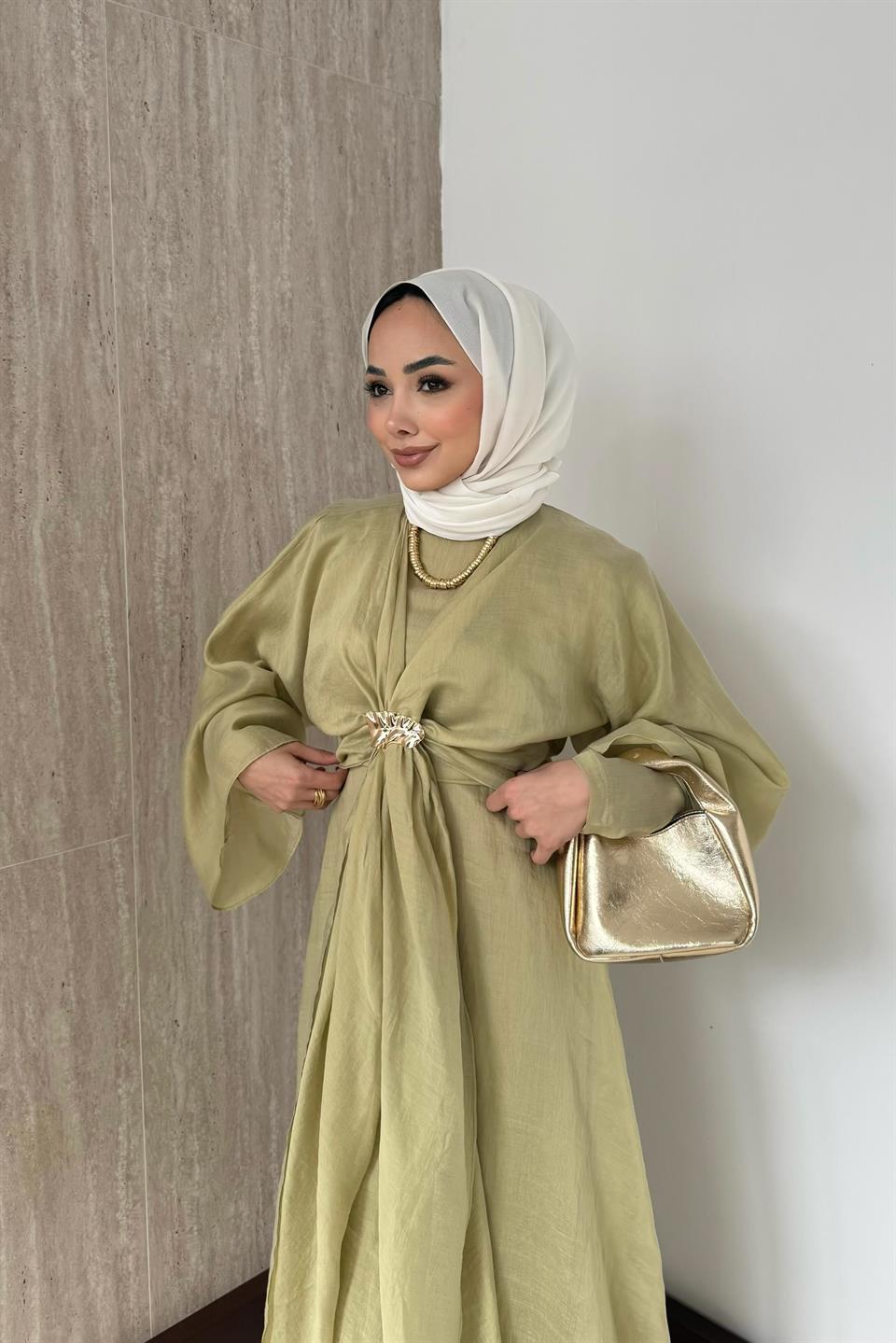 Bolerolu Vual Elbise - Çağla