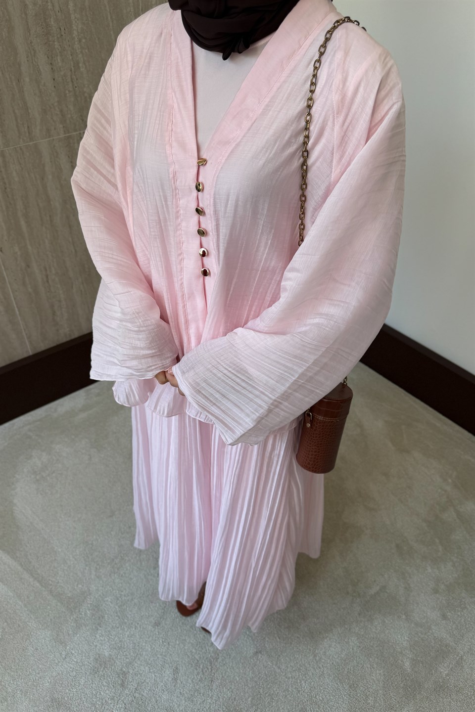 Daisy Kraşlı Etekli Takım - Pembe